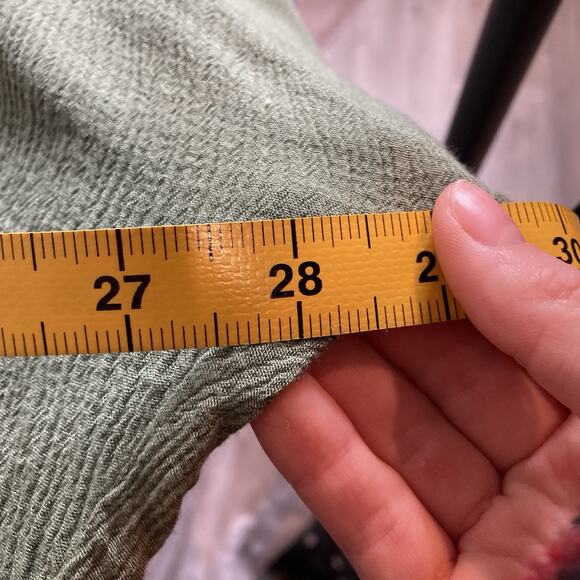 Vintage Mission Canyon Santa Barbara Olive Crinkle Gauze Top One Size Boho - Picture 4 of 9